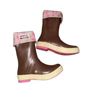 XTRATUF Women's Legacy Prints Waterproof Rain Boots Fireweed Brown Sz 11 outdoor